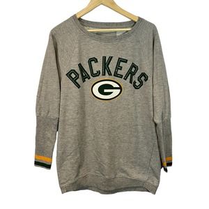 Torch NFL Green Bay Packers Women's Long Crewneck Sweatshirt - Size Medium BLING